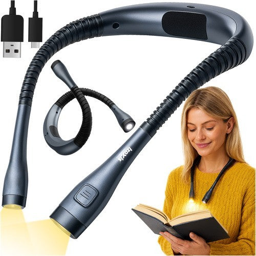 LED Halslampe Leselampe USB C wiederaufladbar flexibel 3 Lichtmodi