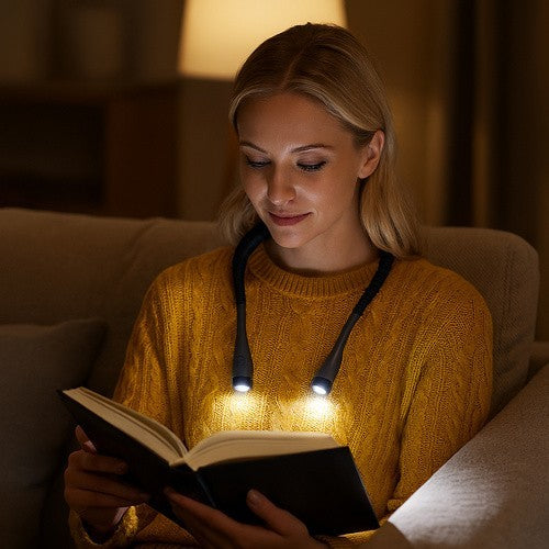 LED Halslampe Leselampe USB C wiederaufladbar flexibel 3 Lichtmodi