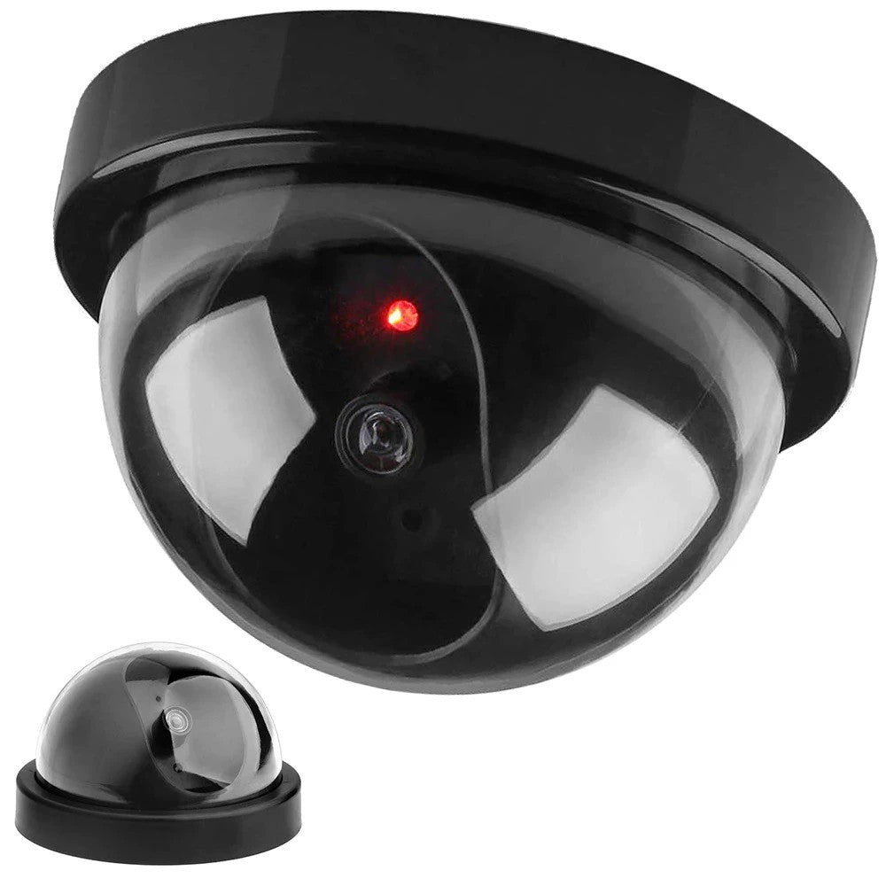 4xDummy Dome Kamera Attrappe mit LED blinkend – Überwachung für Innen & Außen