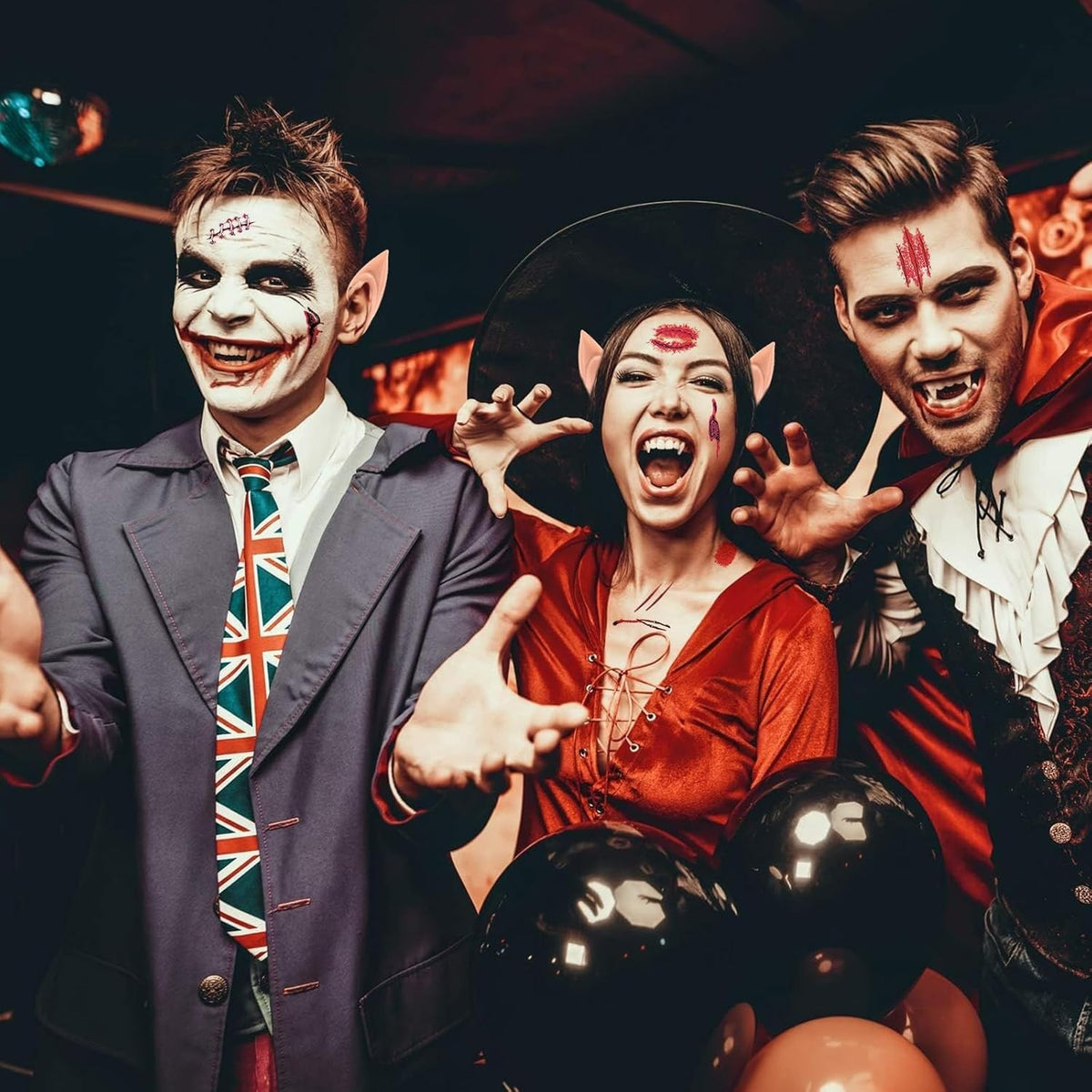 Halloween Vampir Zähne Set Erwachsene Kinder Fangs Elfenohren Krallen 🎃