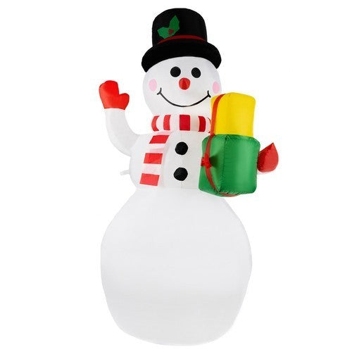 Aufblasbarer LED-Schneemann 155 cm – Weihnachtsdeko mit rotierendem Lichtprojektor, IP44 wasserdicht