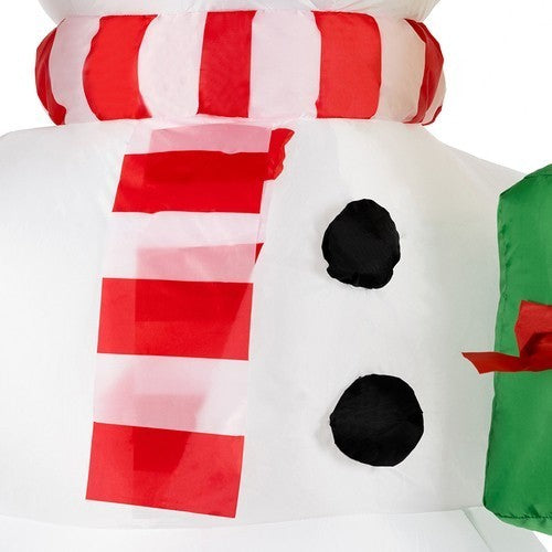 Aufblasbarer LED-Schneemann 155 cm – Weihnachtsdeko mit rotierendem Lichtprojektor, IP44 wasserdicht