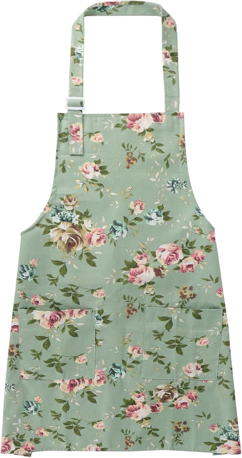 Blumenschürze Damen Küchenschürze Gartenschürze Verstellbar Mit Tasche