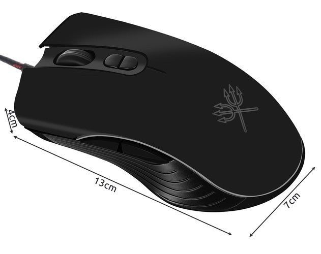 Gaming Maus mit LED Beleuchtung, 7200 DPI und 7 programmierbaren Tasten – Optische USB Computermaus