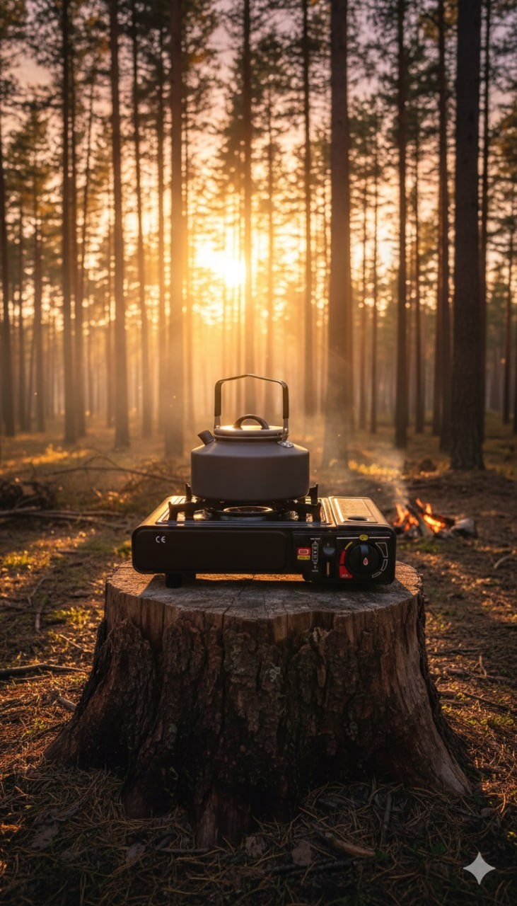 Gaskocher Campingkocher Gas Kocher Camping Herd Tischgrill Notfallkocher Koffer
