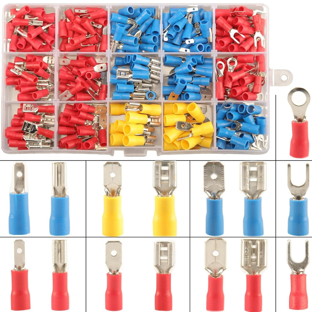 Kabelschuhe Set 280tlg – Flachstecker & Crimpverbinder Sortiment KFZ Elektrik