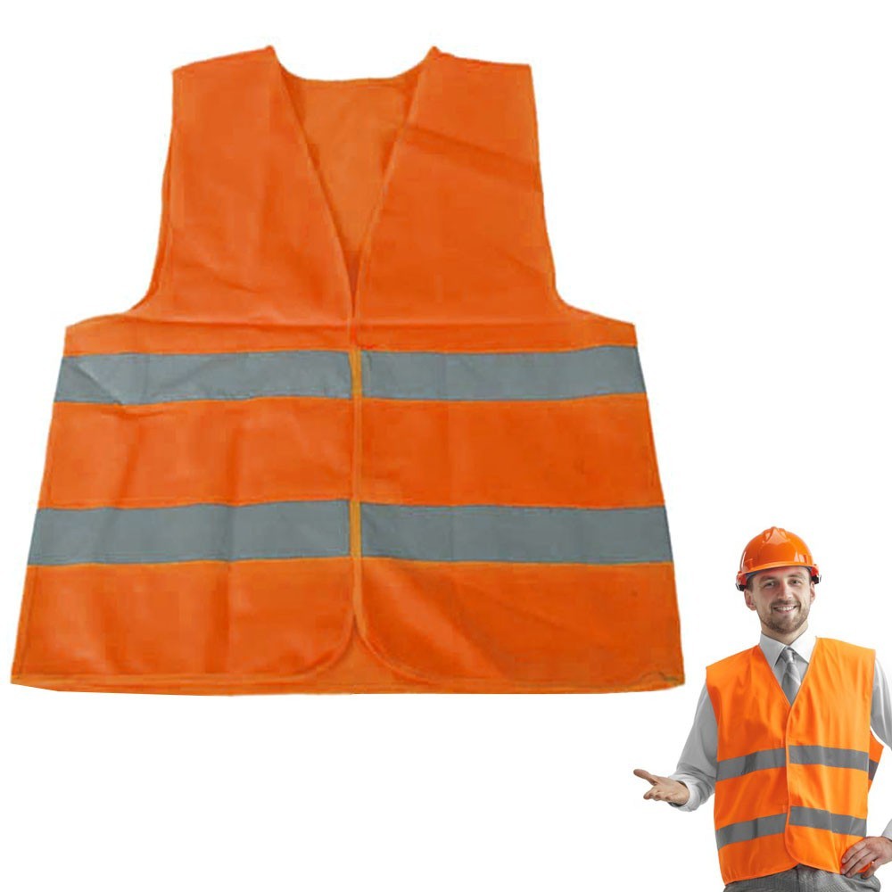 Warnweste Orange Größe L mit Tasche – 360° Reflektierend für Auto & Arbeit
