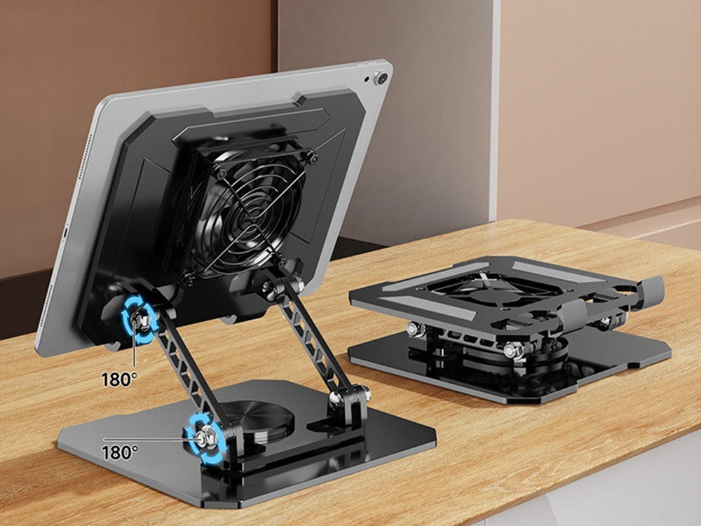 Tablet Ständer mit Lüfter 4–16 Zoll – 360° drehbarer Tablet Halter verstellbar