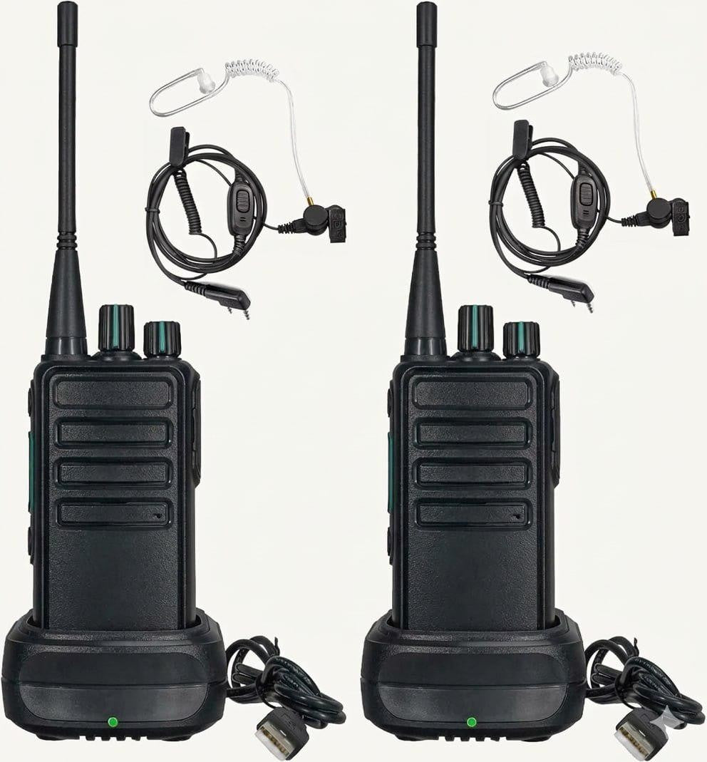 PMR446 Walkie Talkie 2er Set VOX Headset Funkgerät Notruf Klonfunktion