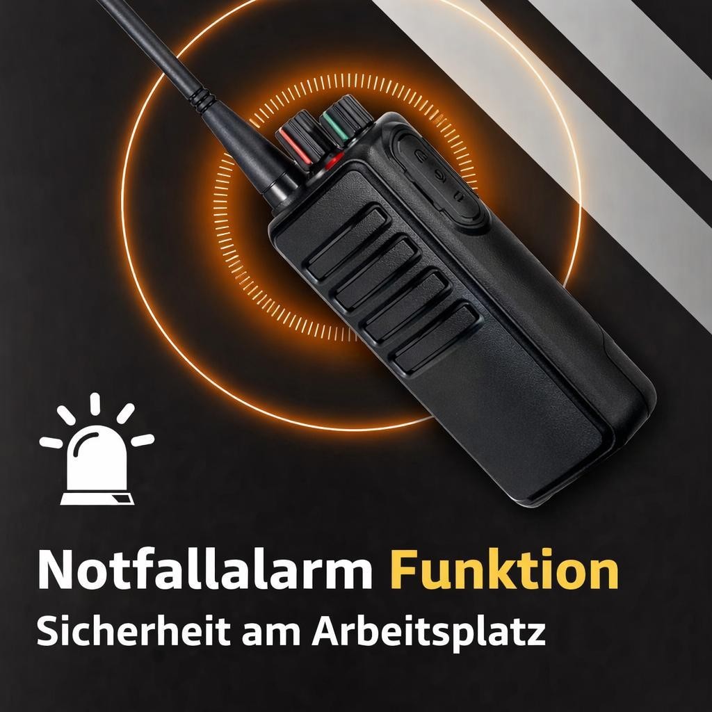 PMR446 Walkie Talkie 2er Set VOX Headset Funkgerät Notruf Klonfunktion