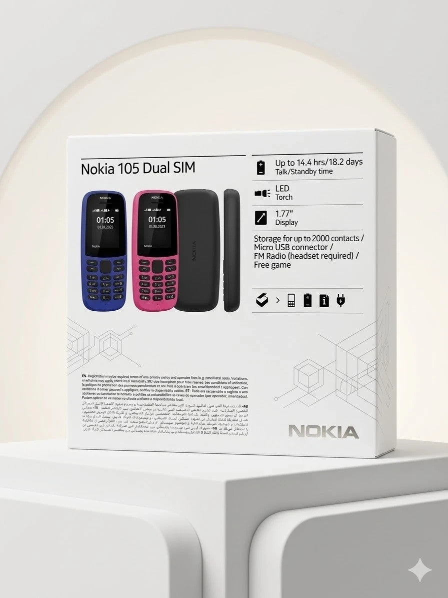 Nokia 105 Dual SIM Handy Schwarz Tastenhandy Neu OVP Mobiltelefon