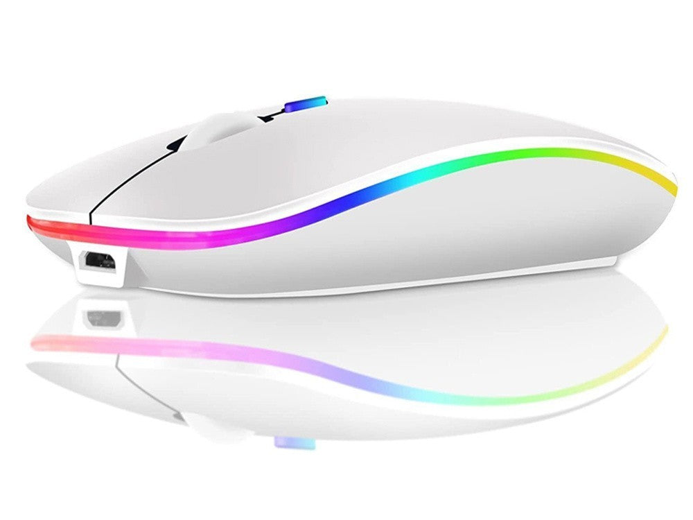 PC Maus Kabellos Bluetooth und Funk für Computer, MAC Aufladbare leise Maus LED