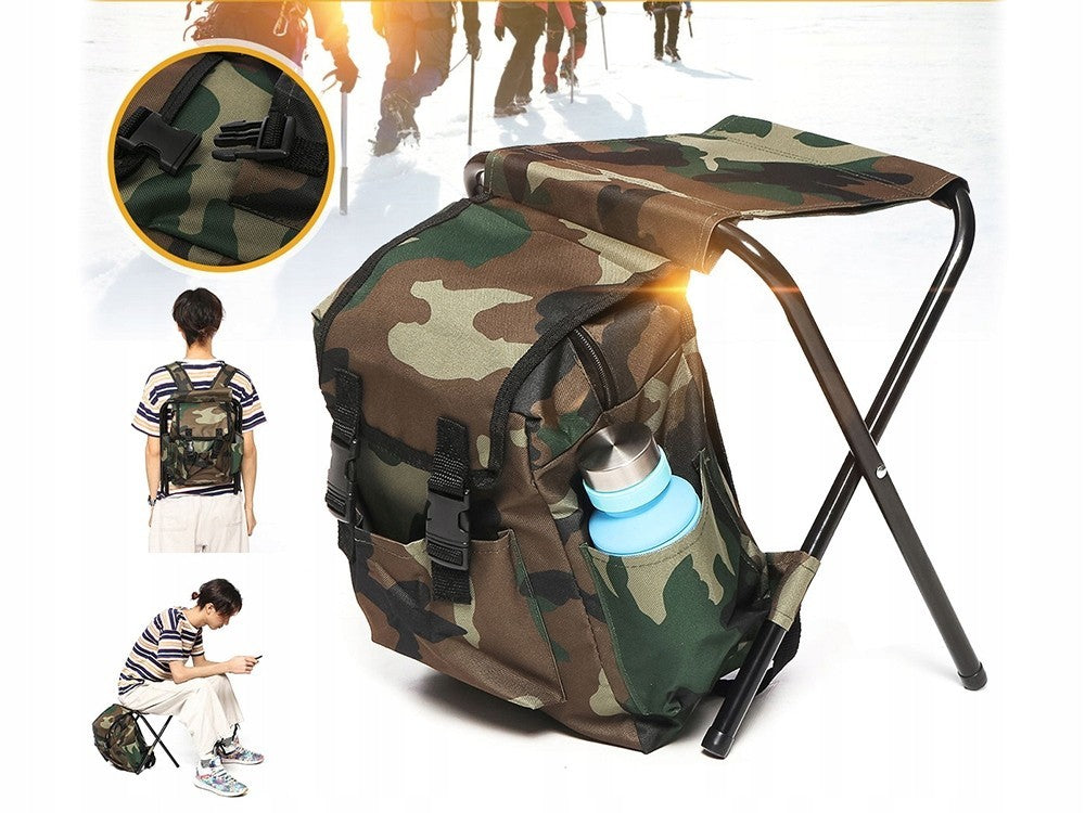 Angelstuhl Rucksack 3in1 faltbar Campingstuhl mit Tasche Outdoor