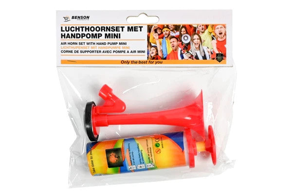 Drucklufthorn Set Mini mit Handpumpe Signalhorn Outdoor