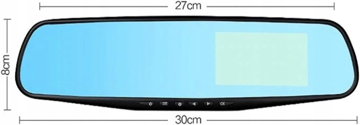 Dashcam Auto Spiegel Full HD 1080P Rückfahrkamera 4.3 Zoll Dual Kamera