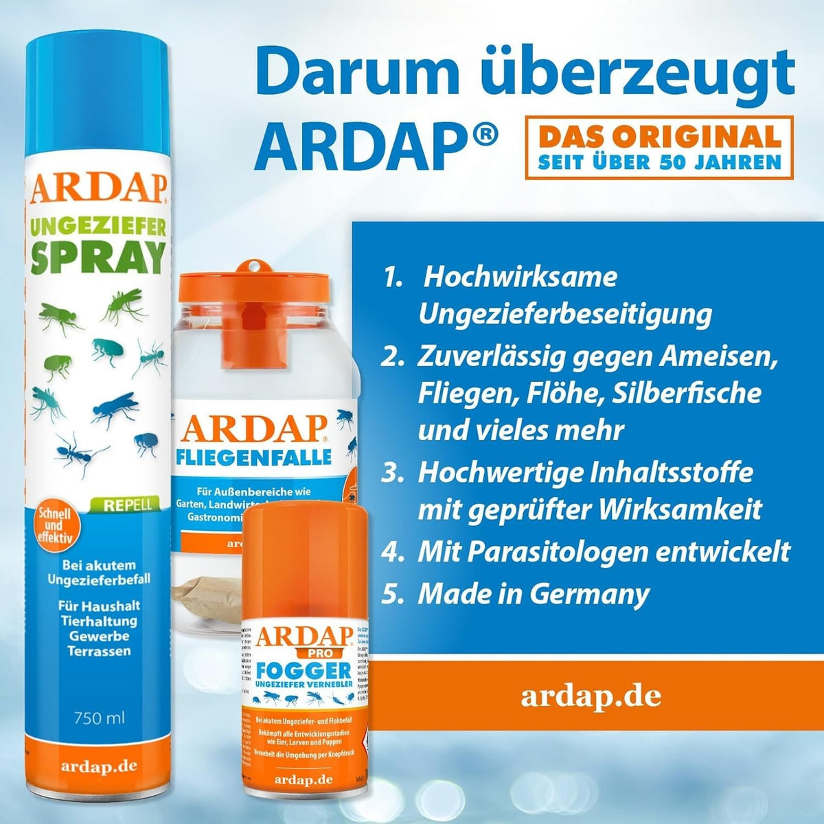ARDAP Repell 200ml Insektenspray Ungeziefer Abwehr Wohnung