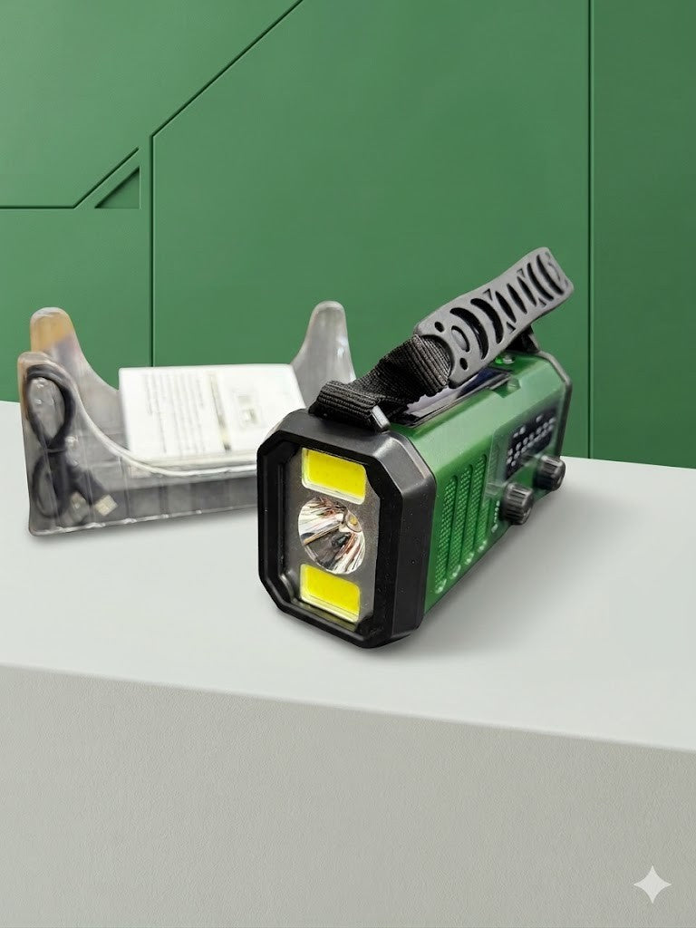 Notfallradio Solar 10000mAh FM AM NOAA Kurbel Radio Powerbank