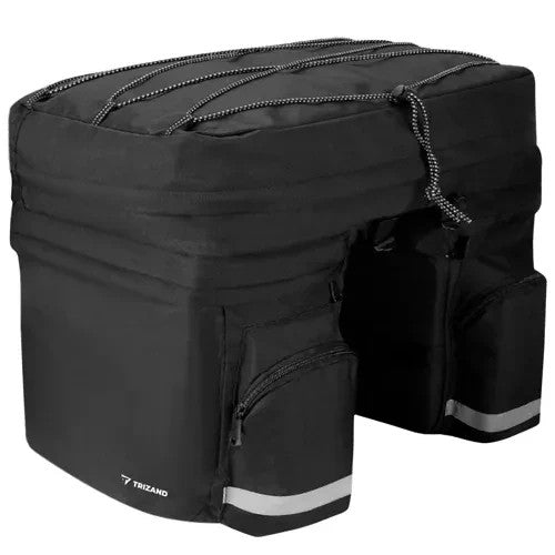 60L Fahrrad Doppeltasche Gepäckträger Satteltasche Wasserdicht Schwarz