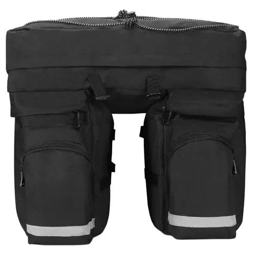 60L Fahrrad Doppeltasche Gepäckträger Satteltasche Wasserdicht Schwarz