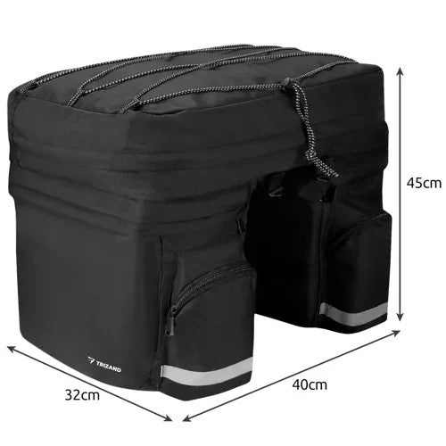 60L Fahrrad Doppeltasche Gepäckträger Satteltasche Wasserdicht Schwarz