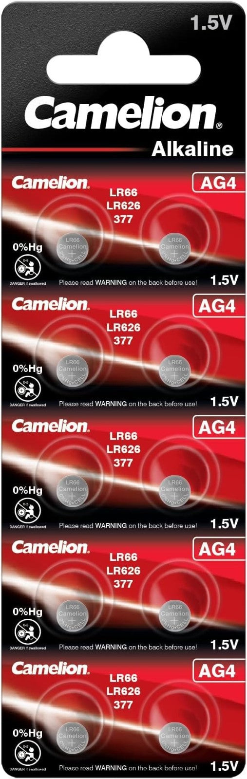 Camelion AG0 - AG12 / LR43 Knopfzellen Batterien 10er Set 1,5V Alkaline – Für Uhren, Taschenrechner und Elektronik