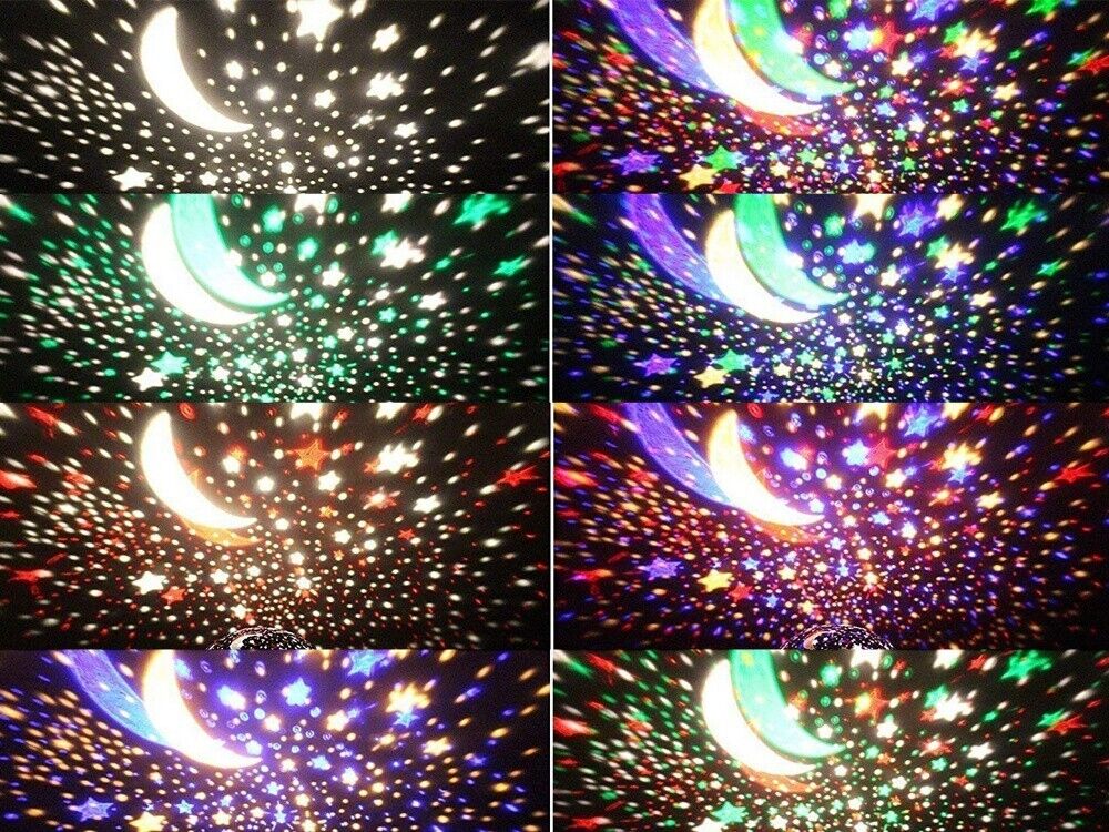 LED Sternenhimmel Projektor Nachtlicht Schlaflampe mit USB Kinderzimmer Sterne Mond