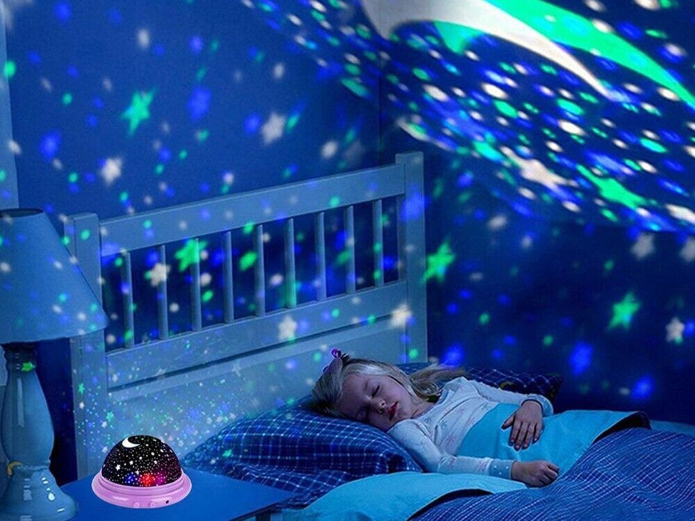 LED Sternenhimmel Projektor Nachtlicht Schlaflampe mit USB Kinderzimmer Sterne Mond