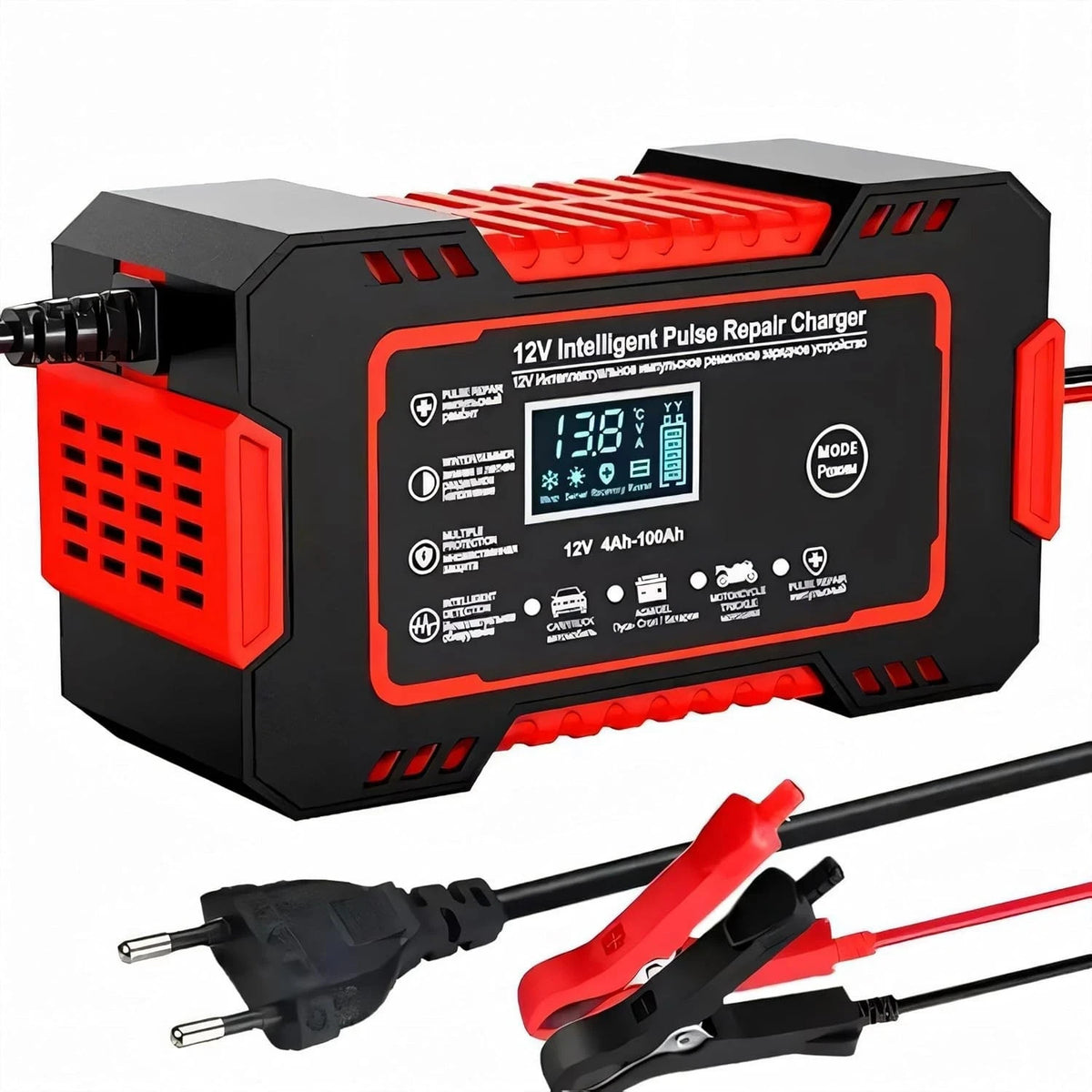 Batterieladegerät 12V 24V 10A Auto Ladegerät LCD Reparatur