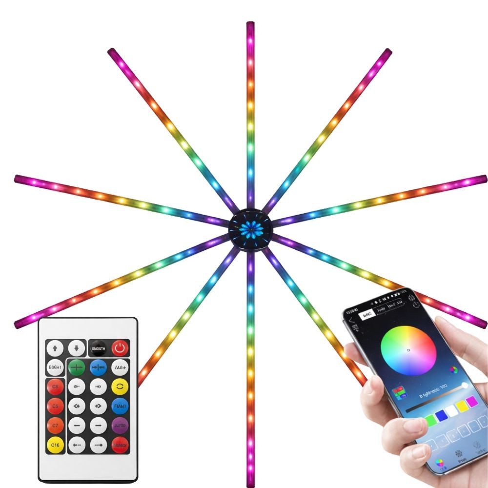 RGB IC LED Feuerwerk Lichterkette Bluetooth Musik Traumfarben USB Licht