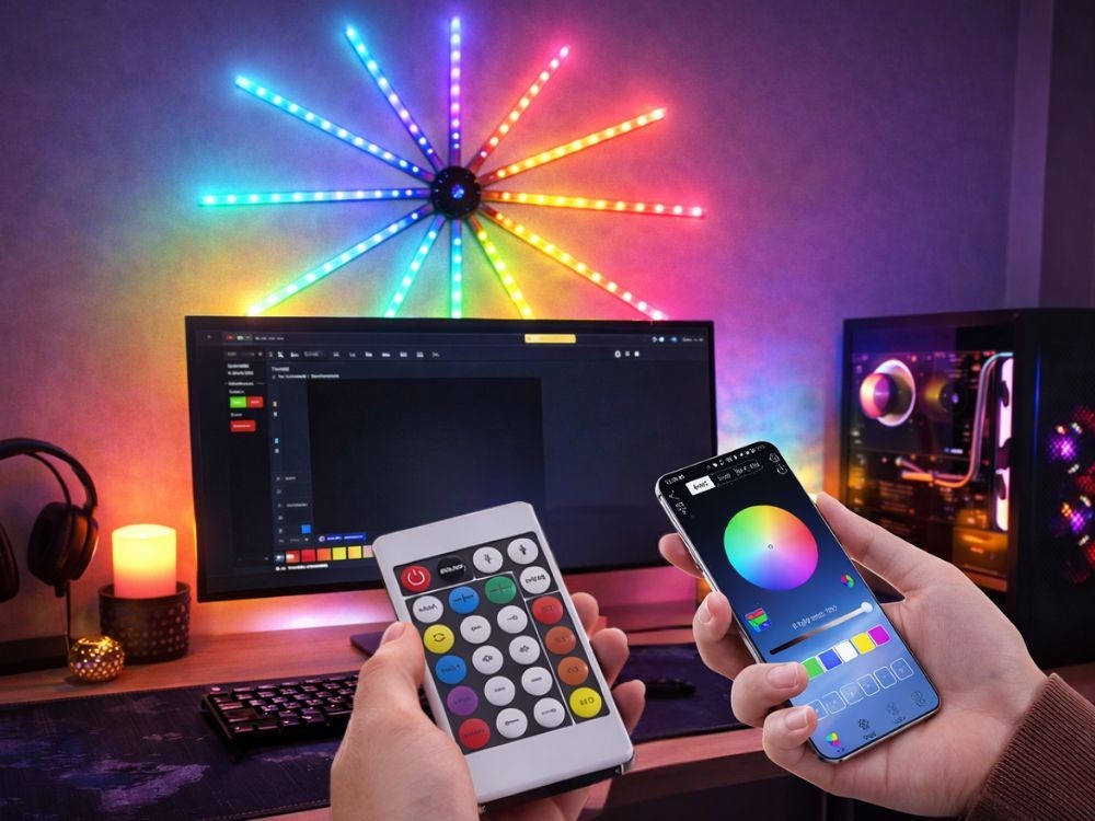 RGB IC LED Feuerwerk Lichterkette Bluetooth Musik Traumfarben USB Licht