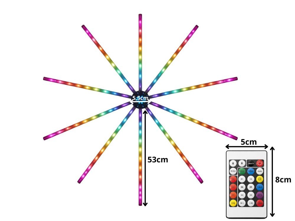 RGB IC LED Feuerwerk Lichterkette Bluetooth Musik Traumfarben USB Licht