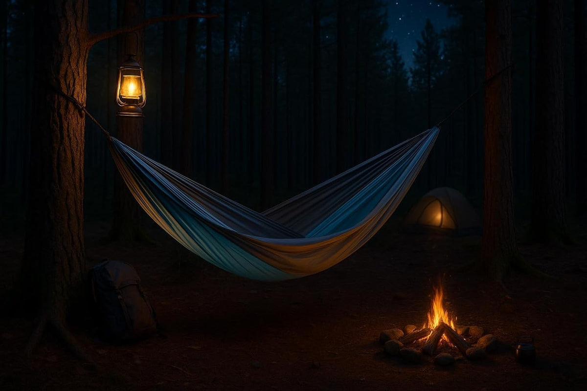 Ultraleichte Hängematte 275x140 cm Reisehängematte Camping Outdoor bis 200 kg inkl Karabiner