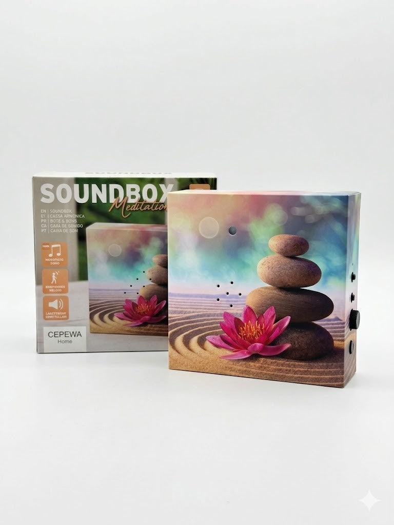 Meditations Soundbox mit Bewegungsmelder Naturklang 12x12cm