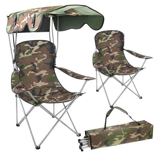 Angelstuhl Klappstuhl Tarnstuhl mit Dach Moskitonetz Campingstuhl 100kg
