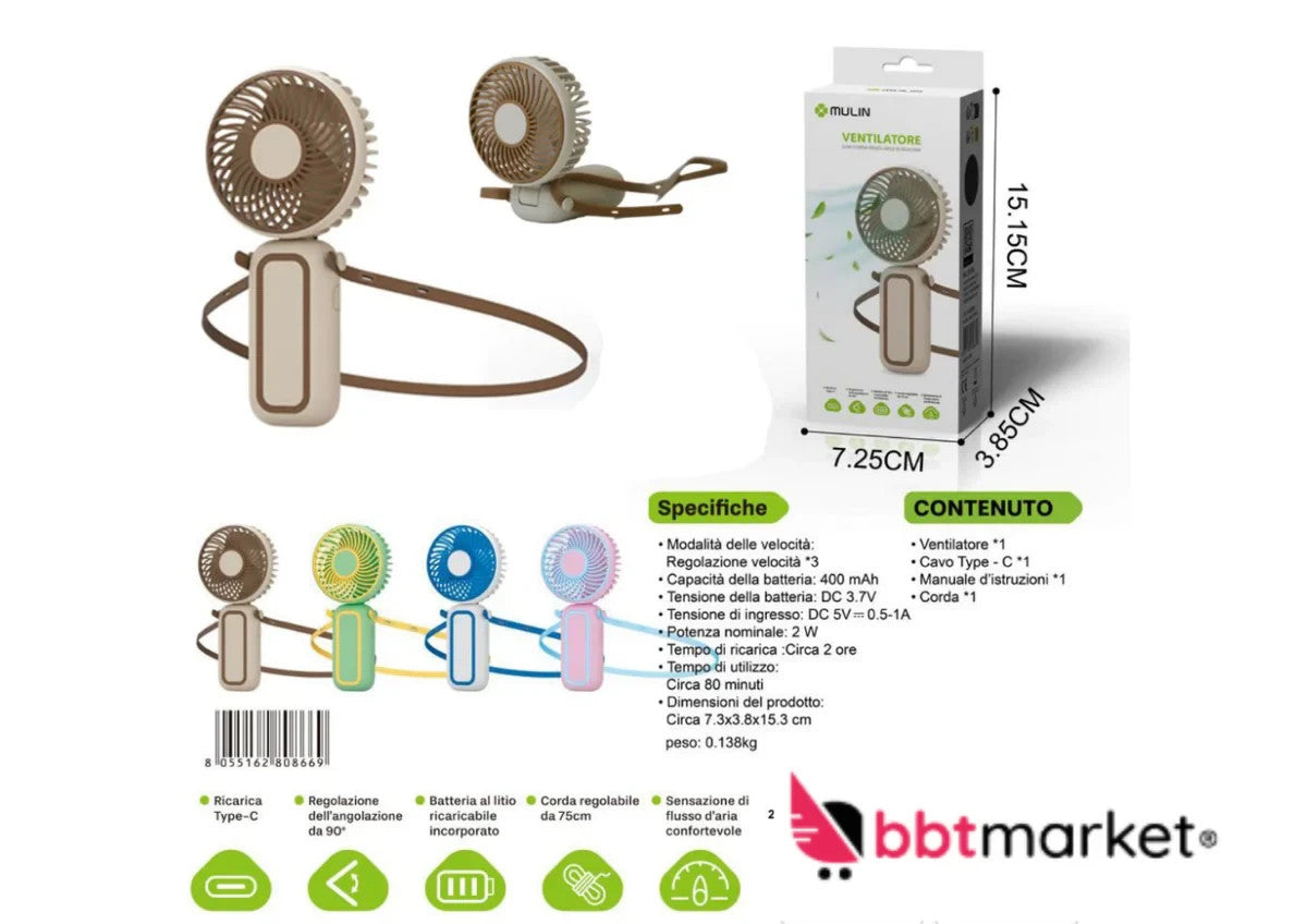 Tragbarer Campingventilator Mit Led-Licht, Wiederaufladbarer Zeltventilator Mit