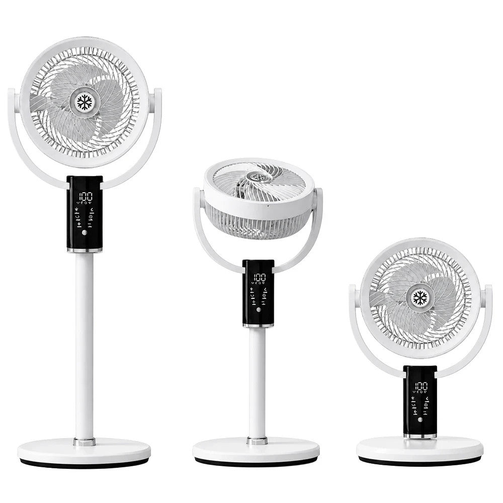 Kabelloser Standventilator mit Akku, USB-C & Fernbedienung – Leiser 3-in-1 Ventilator mit LED Display