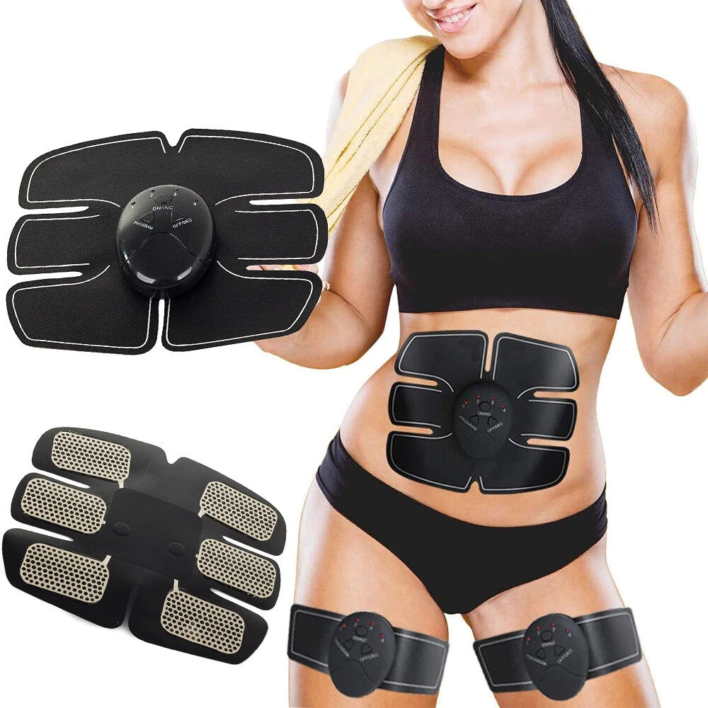 EMS Muskelstimulator 3in1 Set – Elektrostimulator für Bauch, Arme und Beine mit 6 Programmen