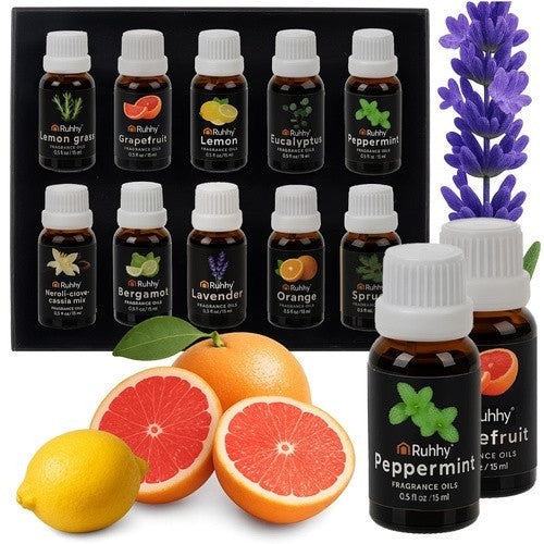 RUHHY Duftöl Set 10x15ml – Duftöle für Diffusor, Luftbefeuchter und Aromabrenner