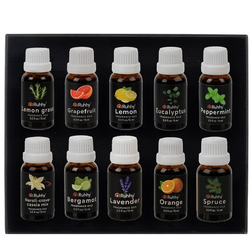 RUHHY Duftöl Set 10x15ml – Duftöle für Diffusor, Luftbefeuchter und Aromabrenner
