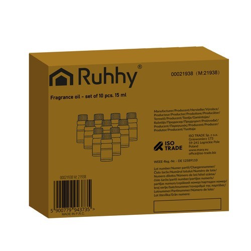 RUHHY Duftöl Set 10x15ml – Duftöle für Diffusor, Luftbefeuchter und Aromabrenner