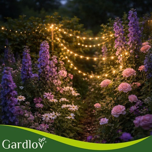 Solar Lichterkette 15m 150 LED Warmweiß IP44 Garten Balkon Terrasse 8 Modi