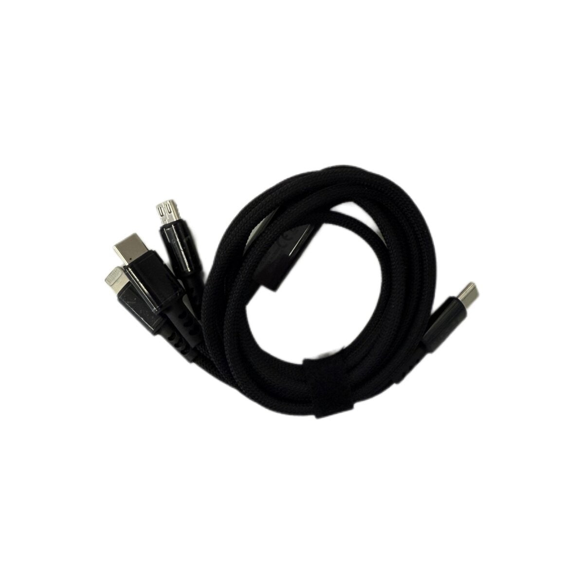 TUGG 3in1 USB-C Ladekabel 45W 1,2m 8-Pin Micro USB Multi Ladekabel Schwarz