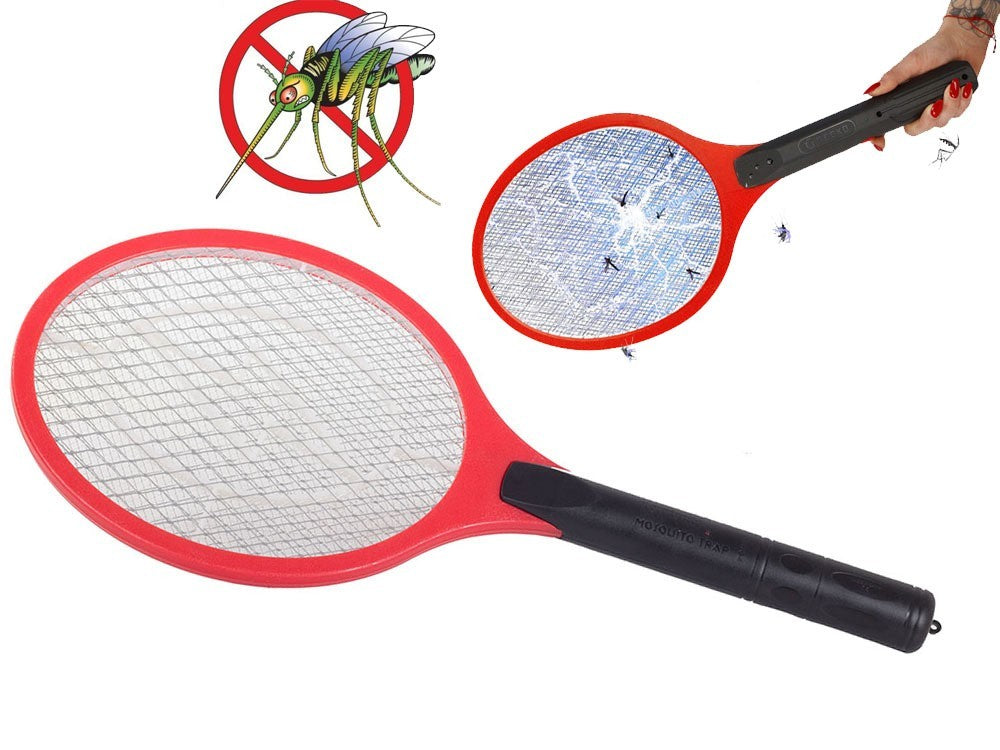 Elektrische Fliegenklatsche Insektenfänger Mücken Fliegen Wespen Batteriebetrieb