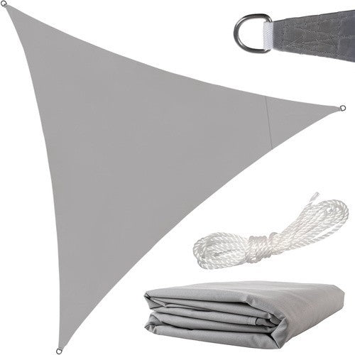 Sonnensegel 3x3x3m Dreieckig Sonnenschutz UV Schutz Garten Terrasse Grau