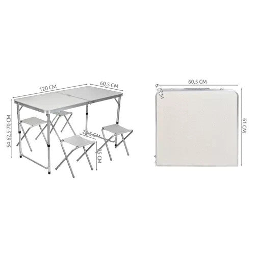 Campingtisch Klapptisch Campingset Falttisch 4 Stühle Koffertisch Outdoor