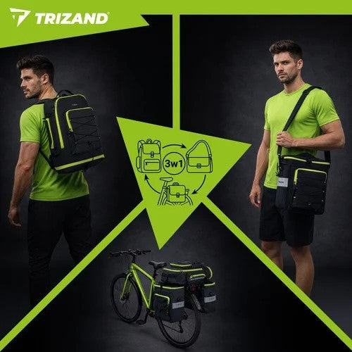 TRIZAND Fahrradtasche 65L 3in1 Gepäckträgertasche Rucksack wasserdicht