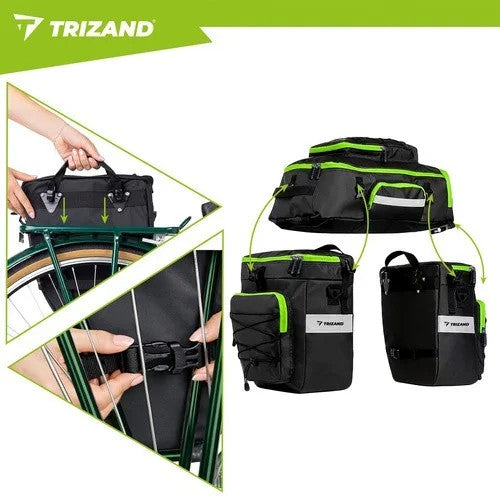 TRIZAND Fahrradtasche 65L 3in1 Gepäckträgertasche Rucksack wasserdicht