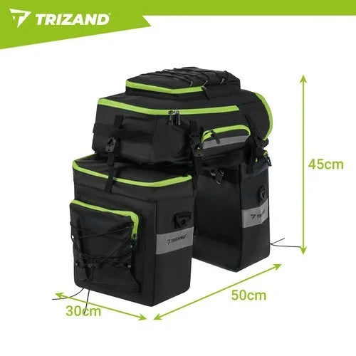 TRIZAND Fahrradtasche 65L 3in1 Gepäckträgertasche Rucksack wasserdicht