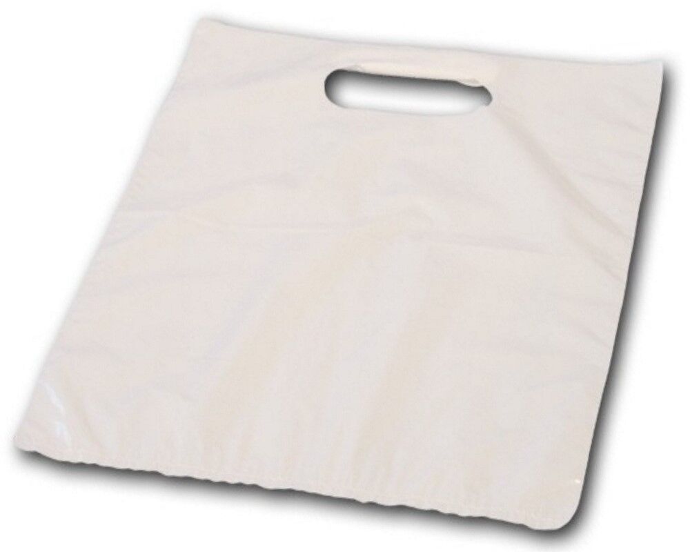 DKT Tragetaschen 38x45 cm – Reißfeste Plastiktüten mit Grifflochverstärkung & 35my Stärke