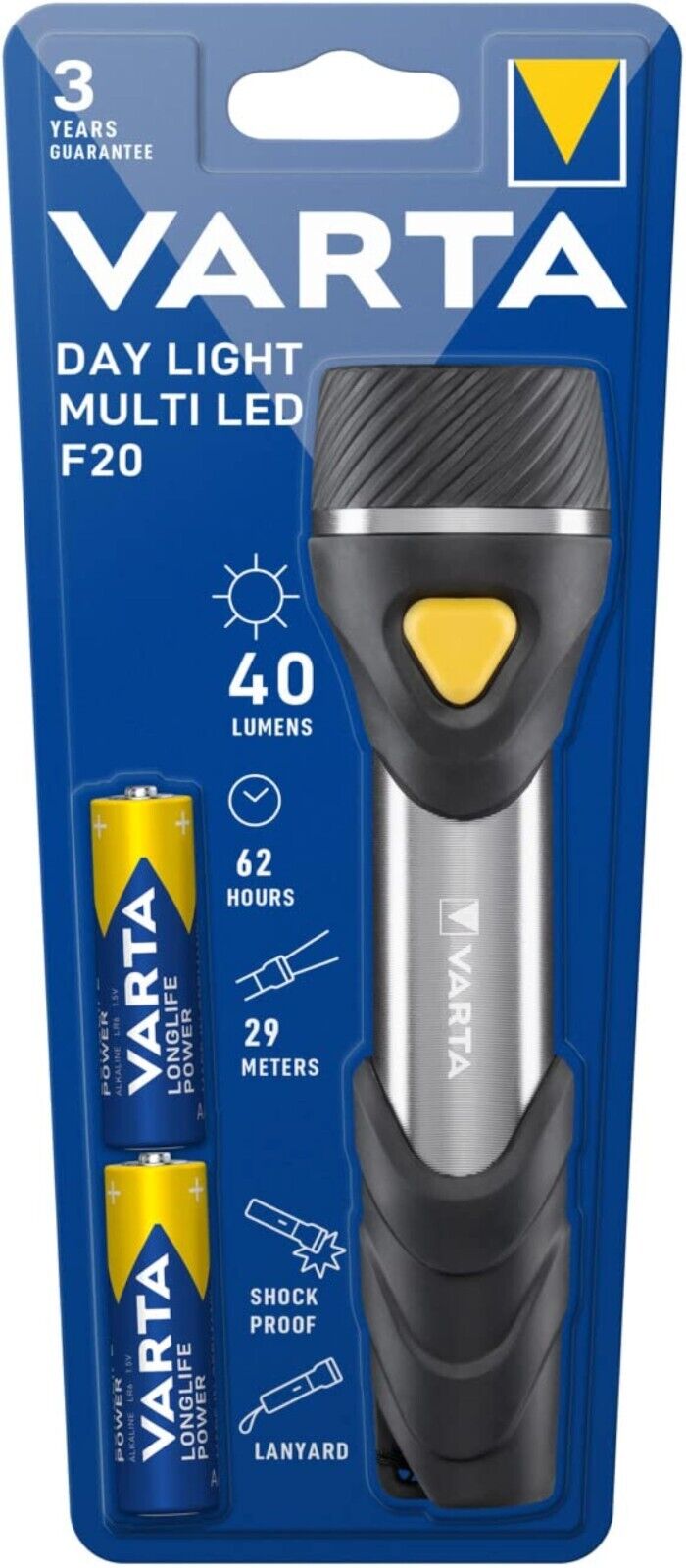 VARTA LED Taschenlampe mit 9 LEDs – 40 Lumen starke Multi-LED Leuchte